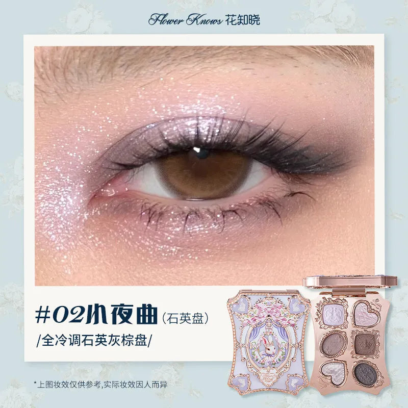 Flower Knows Moonlight Mermaid Eyeshadow Palette 8-Color Matte Shimmer Glitter Eye Makeup Cosmetics Women Beauty Eye Shadow