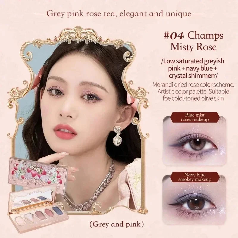 Flower Knows Moonlight Mermaid Eyeshadow Palette 8-Color Matte Shimmer Glitter Eye Makeup Cosmetics Women Beauty Eye Shadow